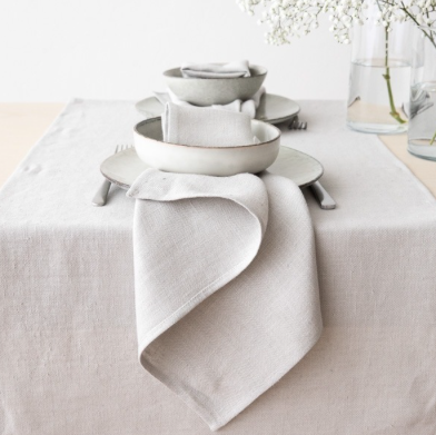 Serviette Silber Leinen Lara