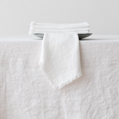 Stoffserviette Terra fringe white