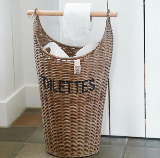 Rustic Rattan Toilettes Basket