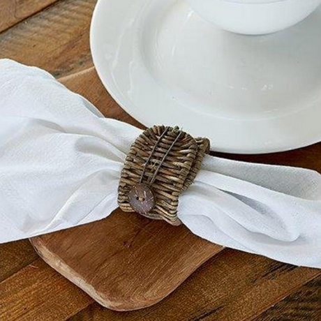 Rustic Rattan Folding Napkin Ring