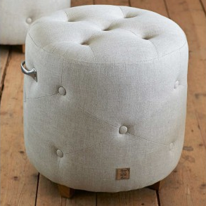 Bowery Footstool Leinen Flax