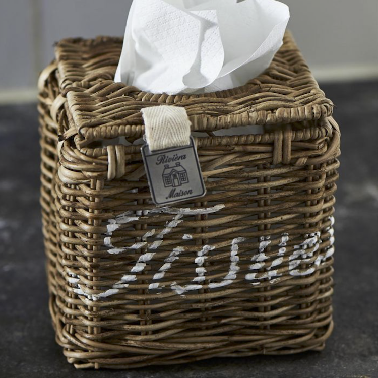 Rustic Rattan Tissue Square Box