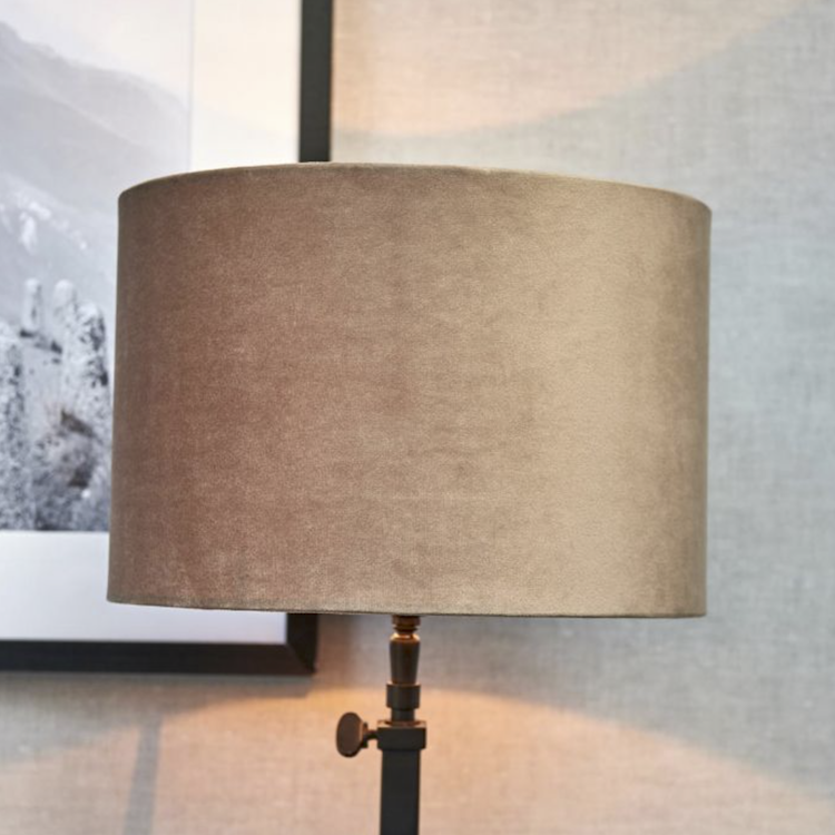 Velvet Cylinder Lamp Sh sand 20x30