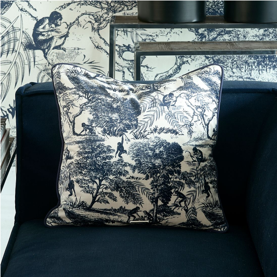 Toile Printed Pillow Cover 50x50