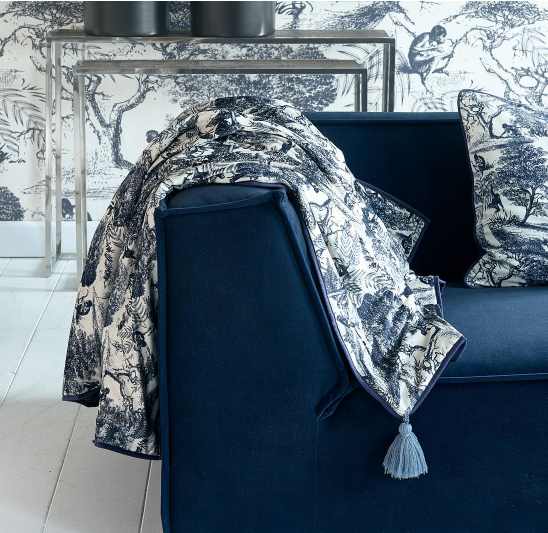 Toile Printed Throw 180x130