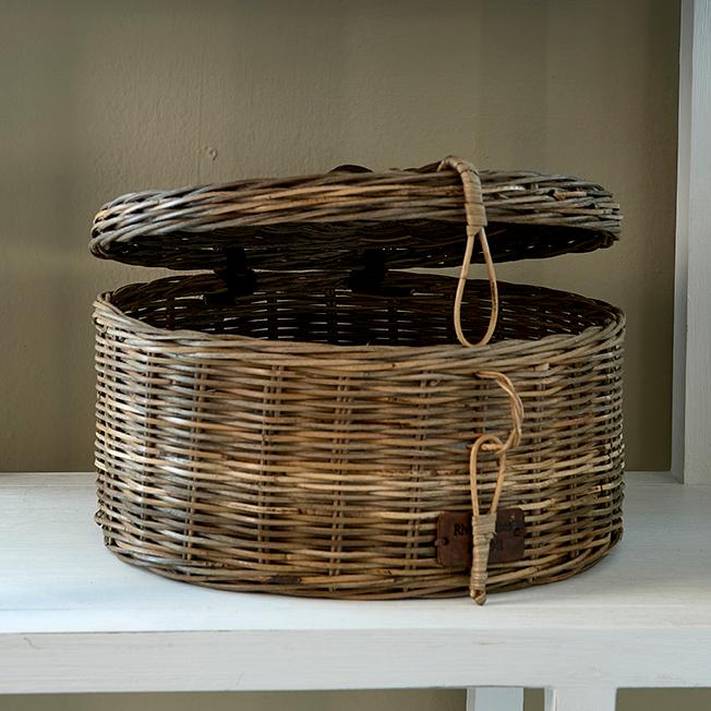 Rustic Rattan Box Round M