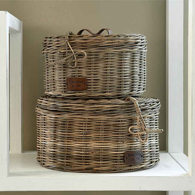 Rustic Rattan Box Round M (15079) | Wohnaccessoires ... Rustic Rattan Box Round M (15079) | Wohnaccessoires ...