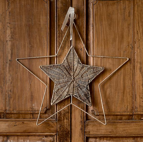 Rustic Rattan Star Door Decoration