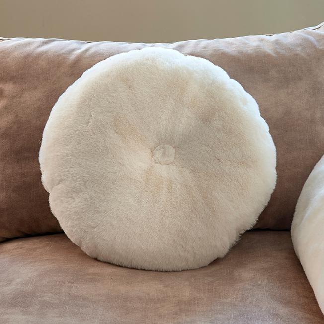 Cosy Pompon Faux Fur Pillow Dia 50
