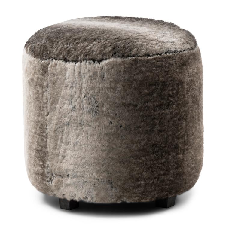 Silver Creek Footstool Fur Chinchilla