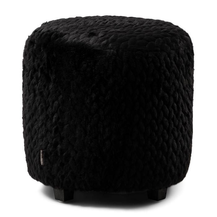 Silver Creek Footstool Fur Black