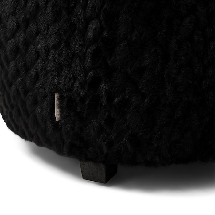 Silver Creek Footstool Fur Black - 0