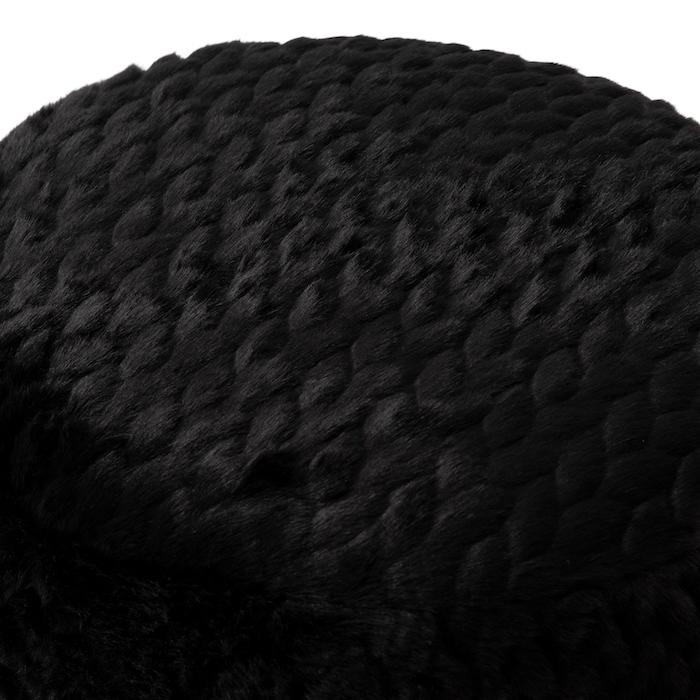 Silver Creek Footstool Fur Black - 1