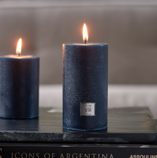 Rustic Candle dress blue 7x13
