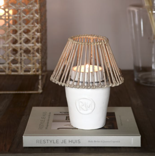 RM Clay Candle Holder white