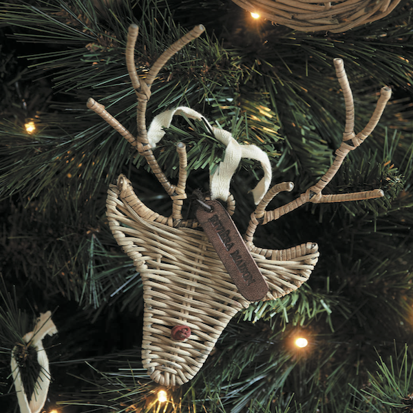 Rustic Rattan Rudolph Ornament