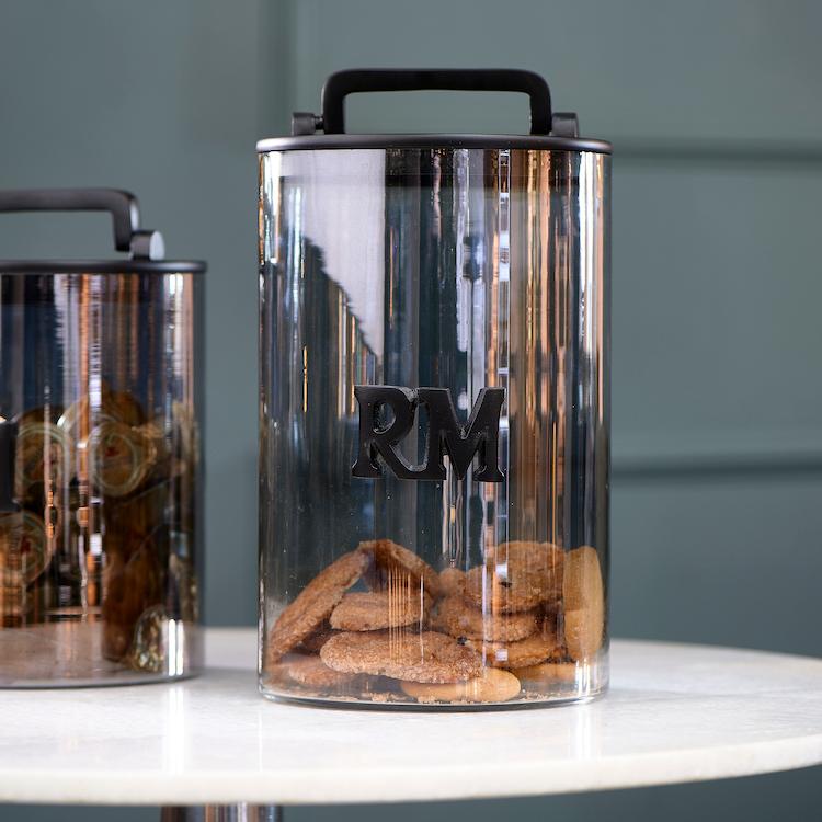 RM Smoked Glass Storage Jar L