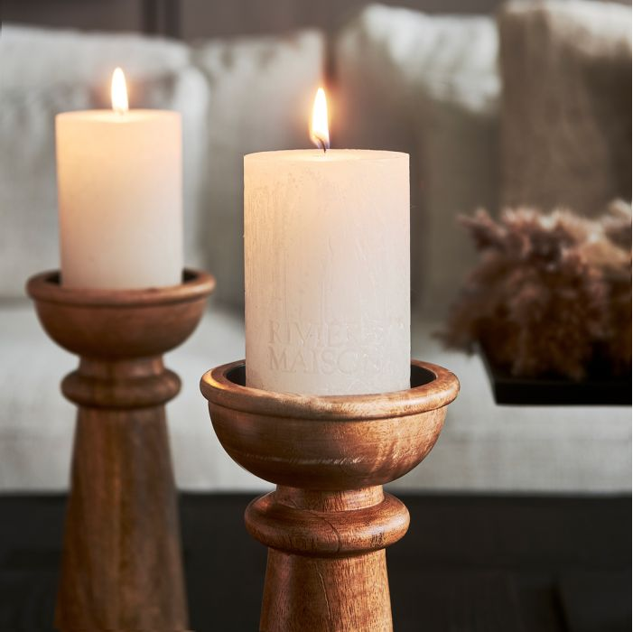 Pillar Candle Rustic white 7x10