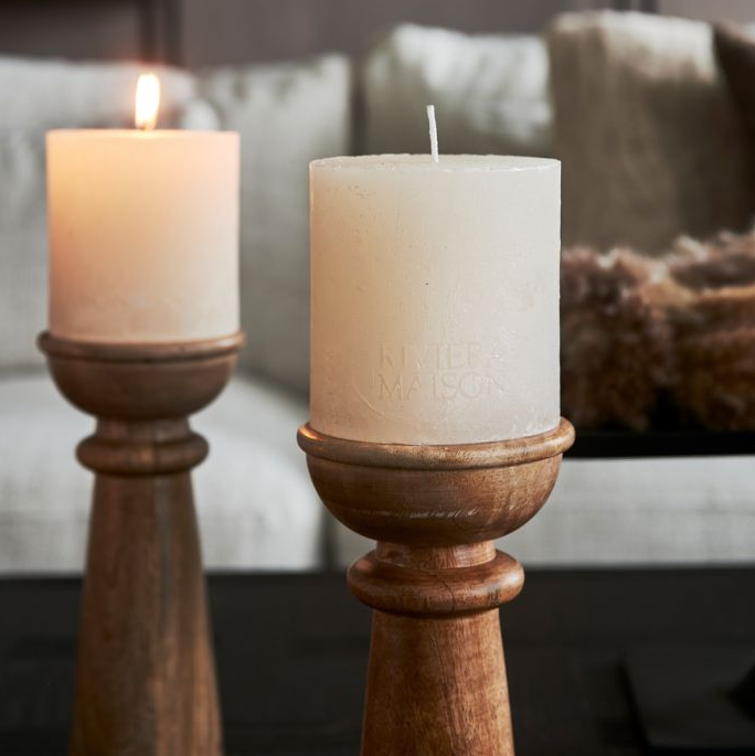 Pillar Candle Rustic white 10x10