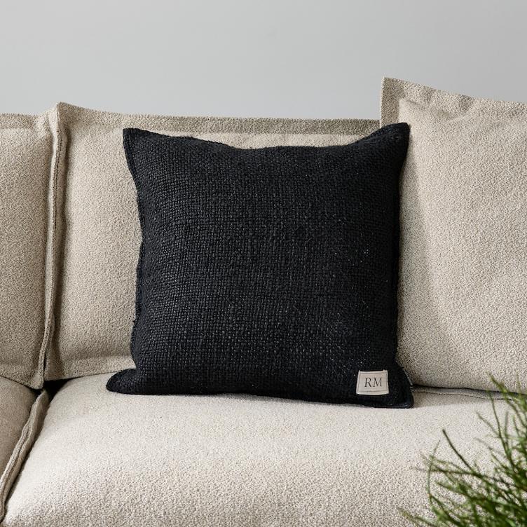 Linen Pillow Cover black 50x50