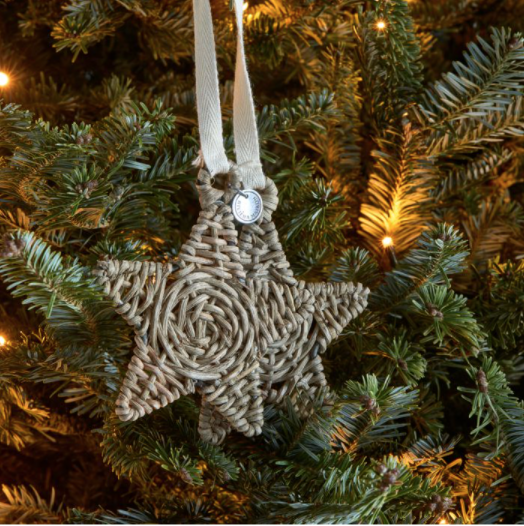Rustic Rattan Stars Ornament