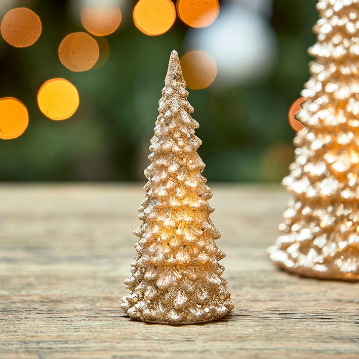 Sparkling Christmas LED Tree gold S