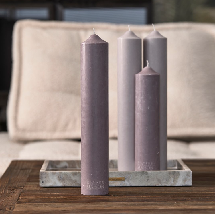 RM Rustic Pilar Candle purple 7x40