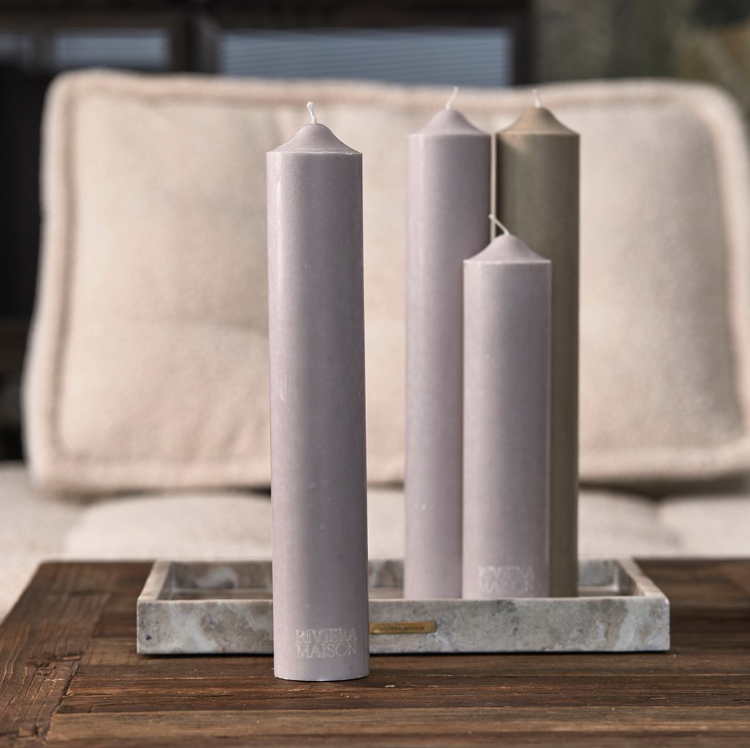 RM Rustic Pilar Candle grey 7x40