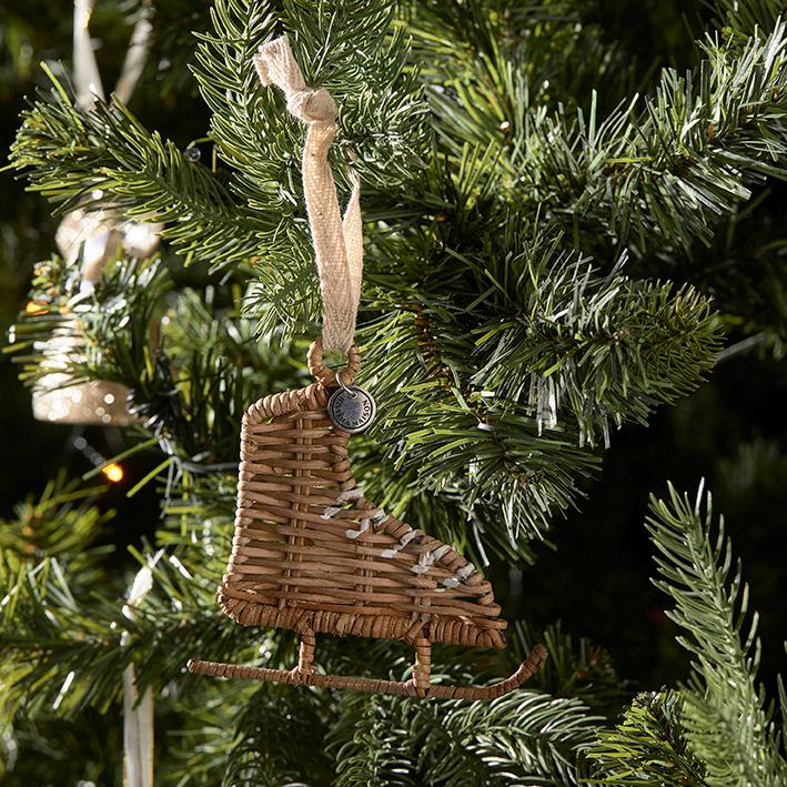 Rustic Rattan Skate Ornament