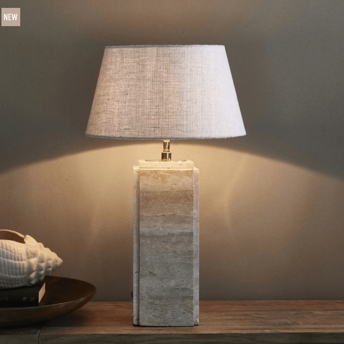 Structured Linen Taper Lampshade flax 38x21 - 0
