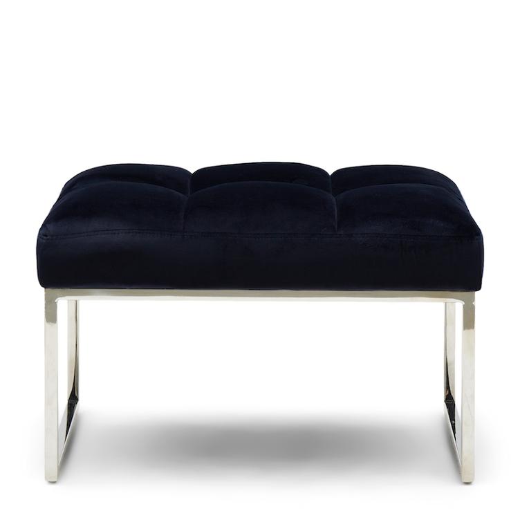 Thompson Footstool, velvet III, indigo