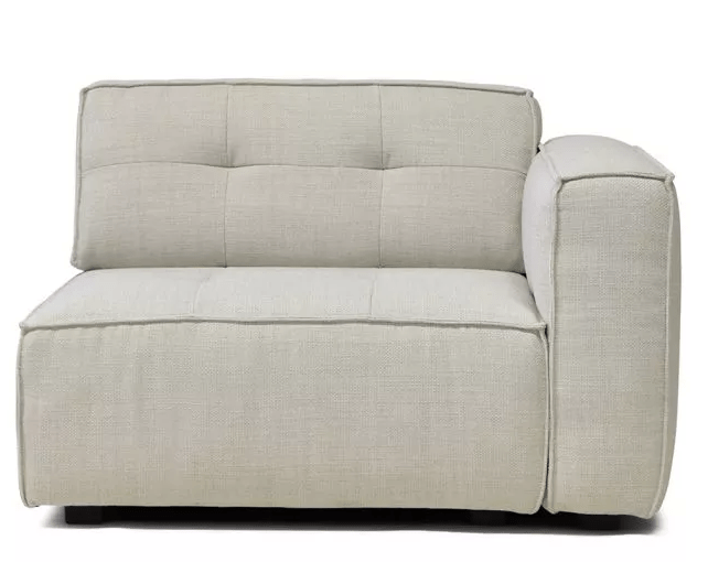 Brandon Corner Arm Right , rich tweed, antique white