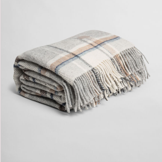 Karo Decke 130x180 beige