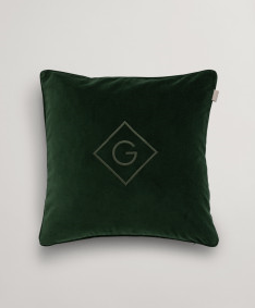 Velvet G cushion 50x50, storm green