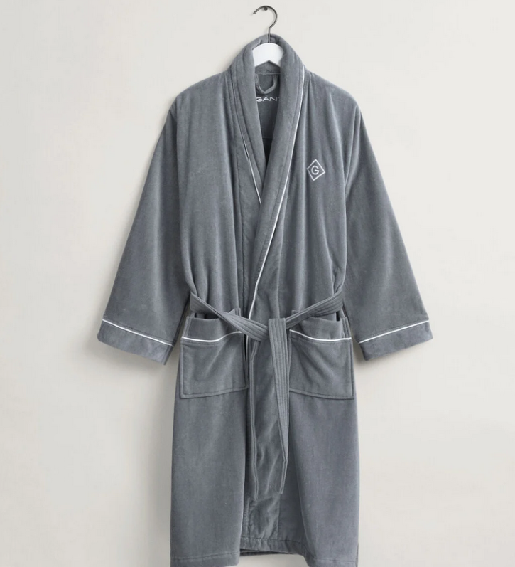 Gant Home Iconic G Bademantel Elephant Grey Size: L