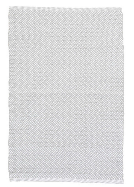 Herringbone Pearl Grey/White Indoor/Outdoor Rug 183x122cm