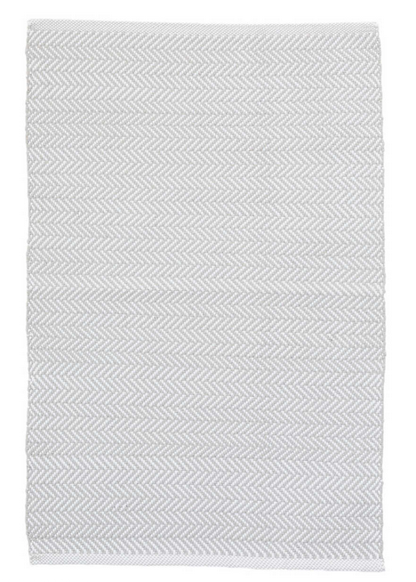 Herringbone Pearl Grey/White Indoor/Outdoor Rug 274x183cm