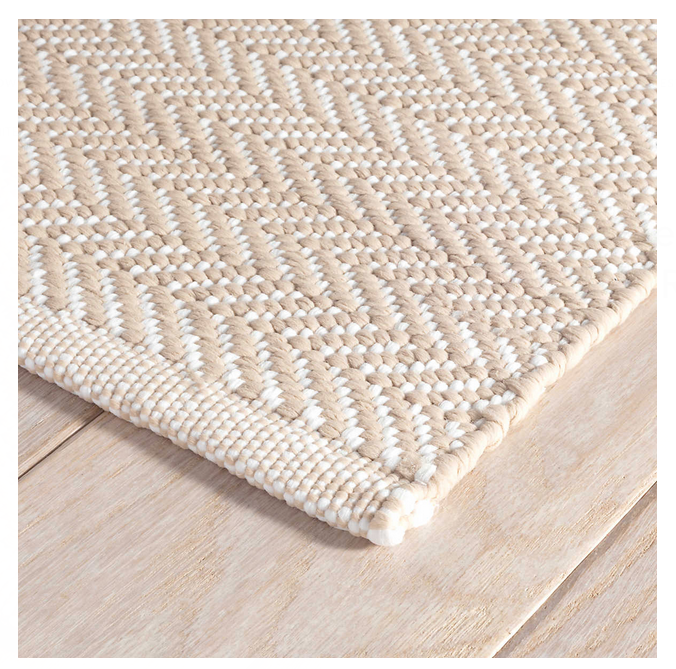 Herringbone Linen/White Indoor/Outdoor Rug 183x122 cm (4`x6`) - 1