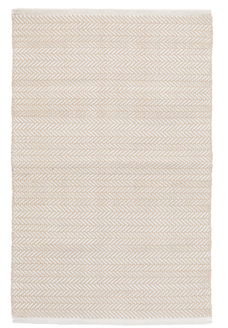 Herringbone Linen/White Indoor/Outdoor Rug 183x122 cm (4`x6`)