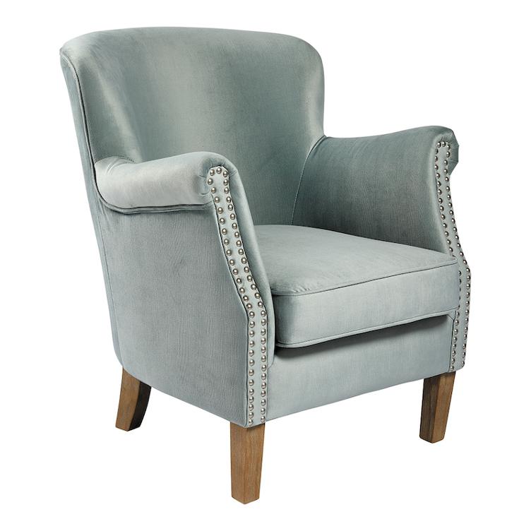 Fauteuil Claude, velvet, sauge