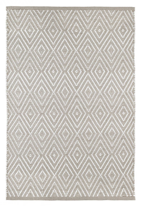 Diamond Platinum/White Indoor/Outdoor Rug 274x183cm (6`x9`)