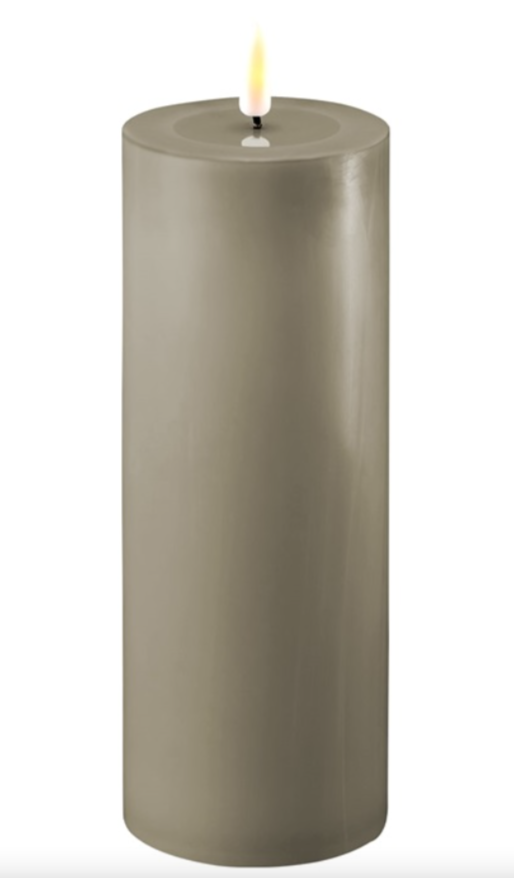 LED Stumpenkerze Sand 7.5 x 20