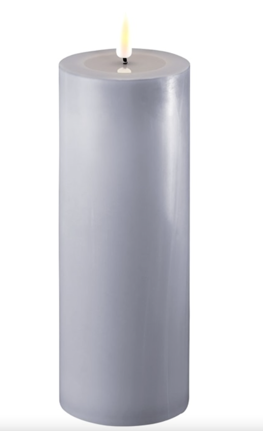 LED Stumpenkerze Dust Blue 7.5 x 20