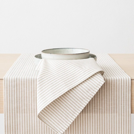 Stoffserviette Jazz beige gestreift